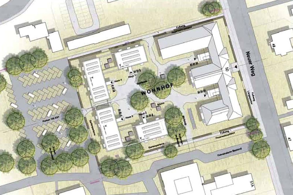 Entwurfsplanung Lageplan des Quartiers Samsonschule