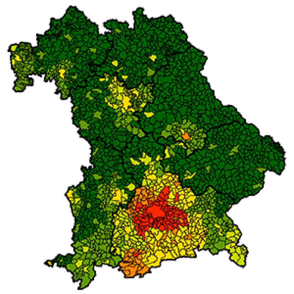 Karte Mietenstufen Bayern