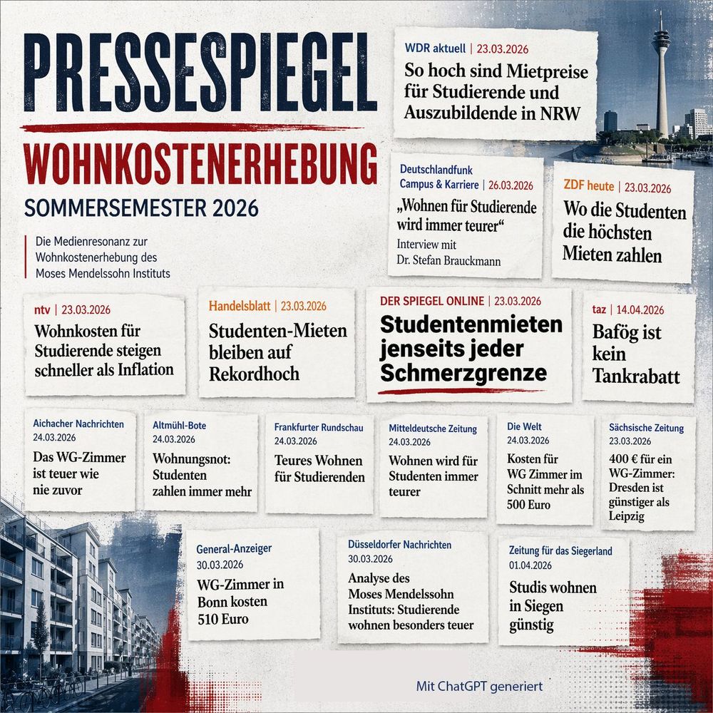 Deckblatt Pressespiegel mit Überschriften aus beispielhaft ausgewählten Medien. Dieses Bild wurde mit der KI ChatGPT Pro generiert. 