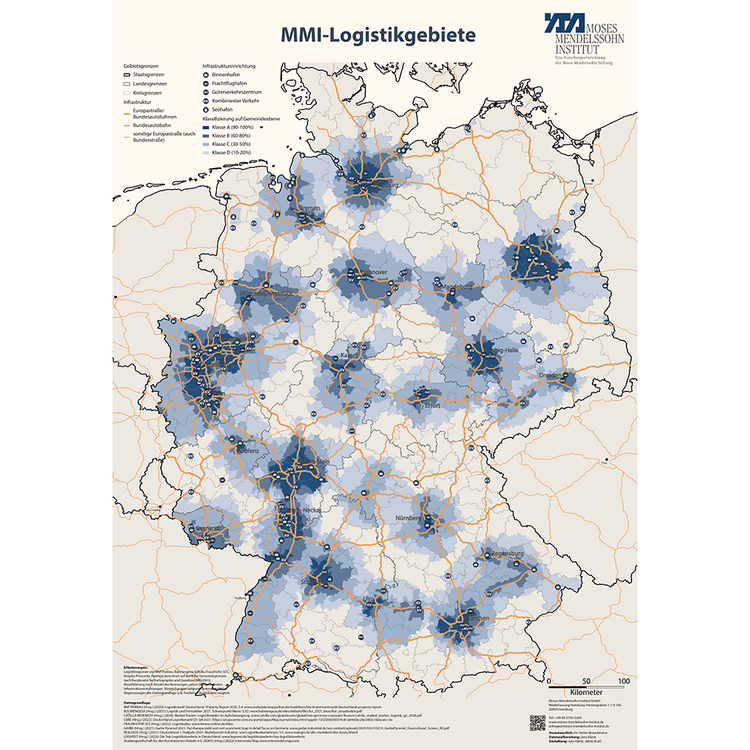 Ausschnitt aus der MMI Logistikgebietskarte 2022