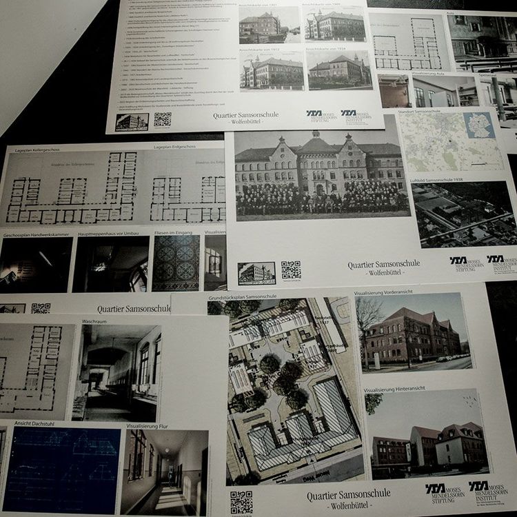 Die sechs Plakate, welche bei der Baustellenführung gezeigt werden.