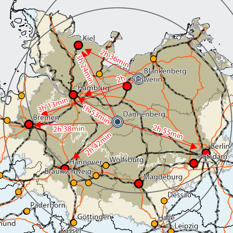 Erreichbarkeitsanalyse Blankenberg und Dannenberg