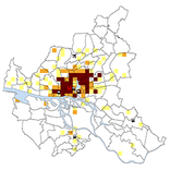 Karter der Verteilung der Airbnb-Unterkünfte in Hamburg